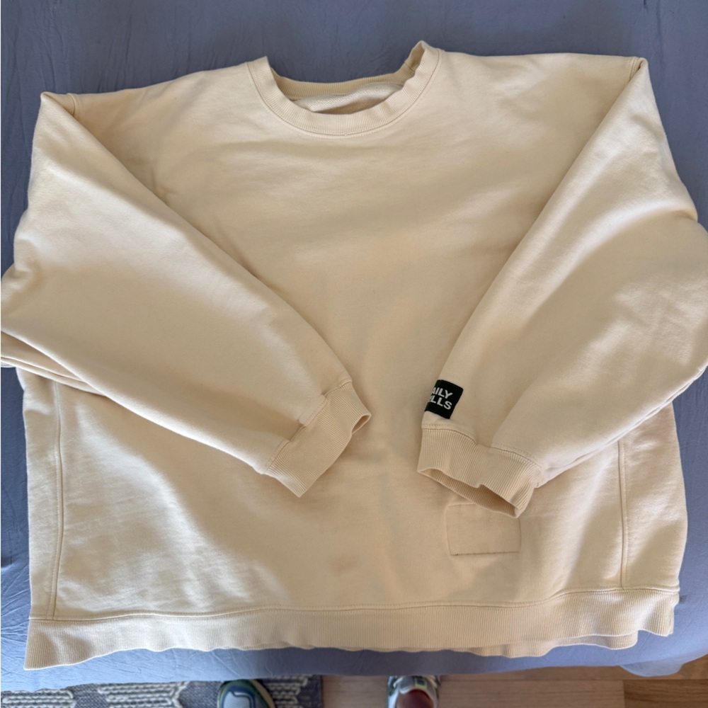 DAILY DRILLS reversible French terry crew in SAND XS/S